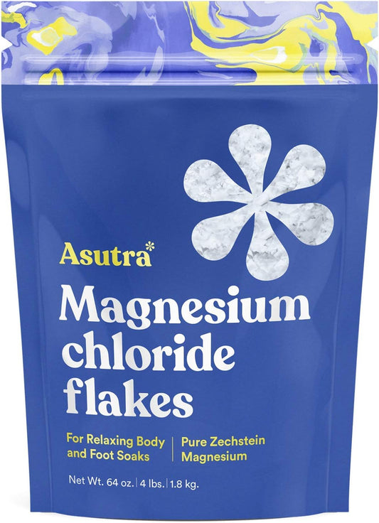 Pure Zechstein Magnesium Chloride Flakes for Bath Soak, Foot and Body, 4 lbs